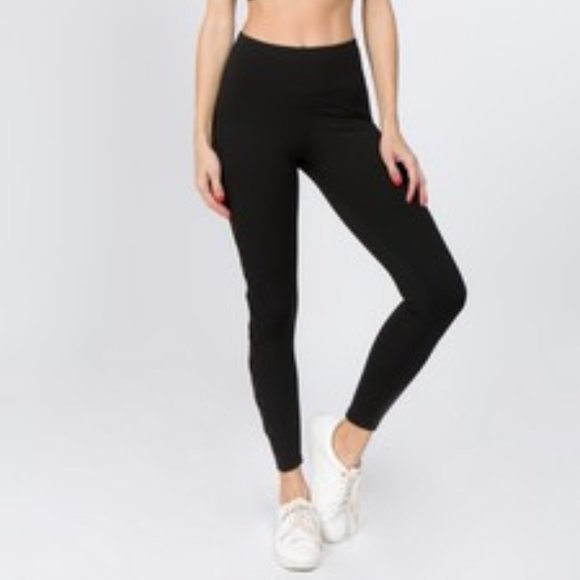 Active Lace-Up Mesh Side Workout Leggings - BLACK - Picture 2 of 4